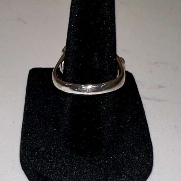 RETIRED Silpada Sweet Embrace Ring-925 Stamped-Faceted Glass & Pearls - Size 10 - Picture 6 of 9